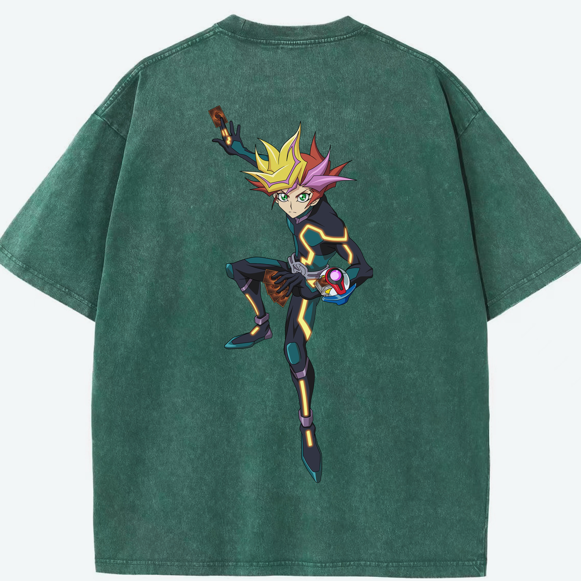 （画像用） 遊☆戯☆王 Yu-Gi-Oh! 綿100% ヴィンテージ風 半袖Tシャツ（背面プリント）